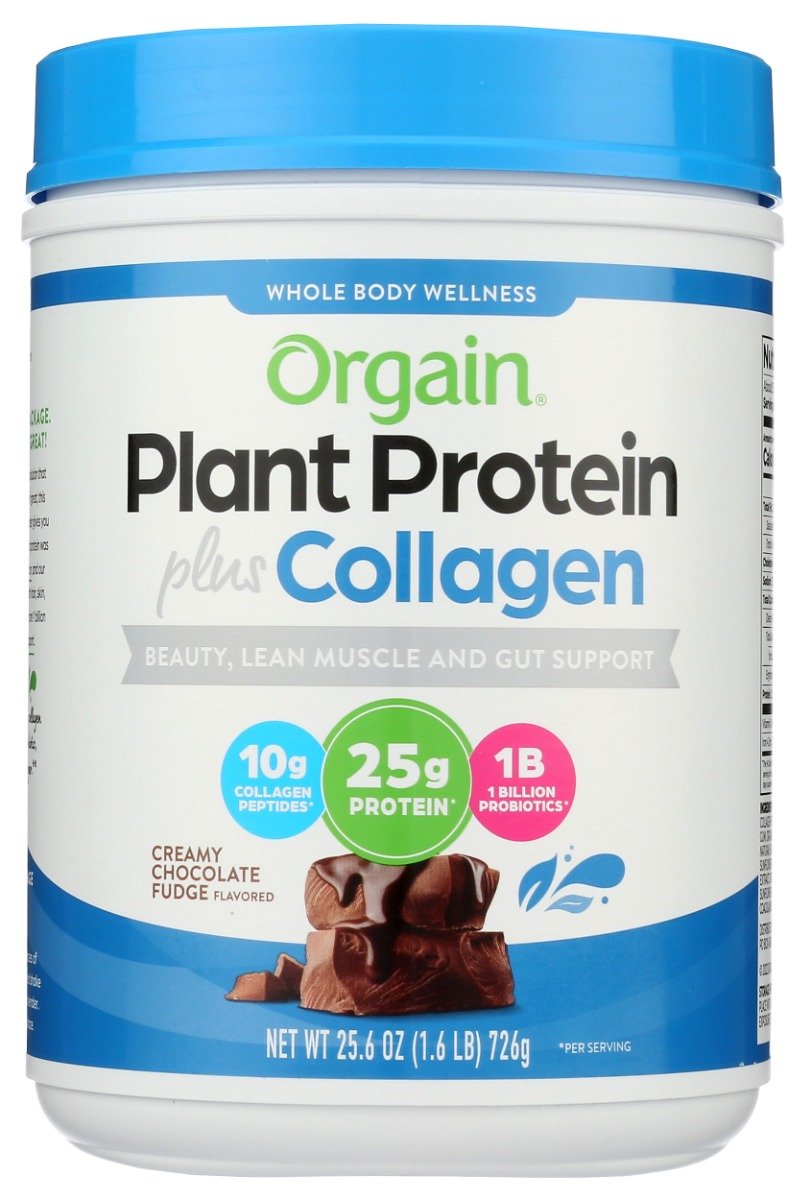 ORGAIN: Plant Protein Plus Collagen Chocolate, 25.6 oz ORGAIN: Plant Protein Plus Collagen Chocolate, 25.6 oz